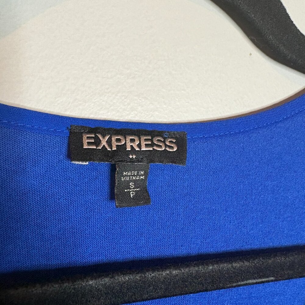 🔆 Express royal blue mixed media sleeveless tank blouse - Picture 3 of 5